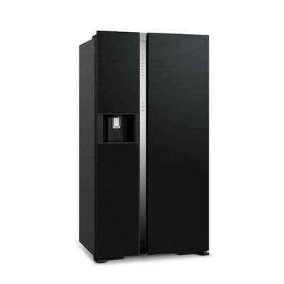 Hitachi Side By Side Glass Refrigerator With Dispenser Glass RSX700GPUK0GBK Black